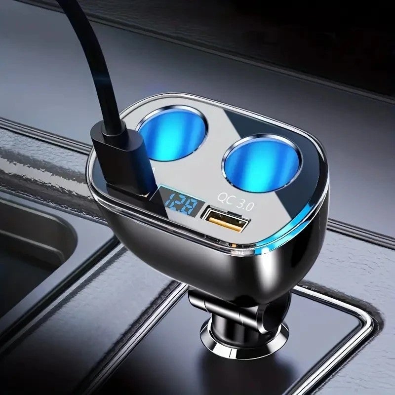 Y&D Dual USB Car Charger PD 3.0 Fast Charging Adapter, 2 Port LCD Display 12V/24V Automobile Charger Socket, Car Styling Power Delivery for Phones & Tablets - Image 4